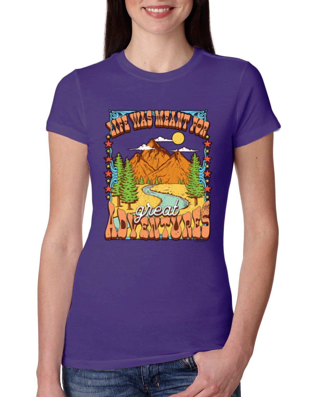 Camiseta Life Was Meant For Great Adventures Mountains Mujer Calce Ajustado Junior - Imagen 10 de 10