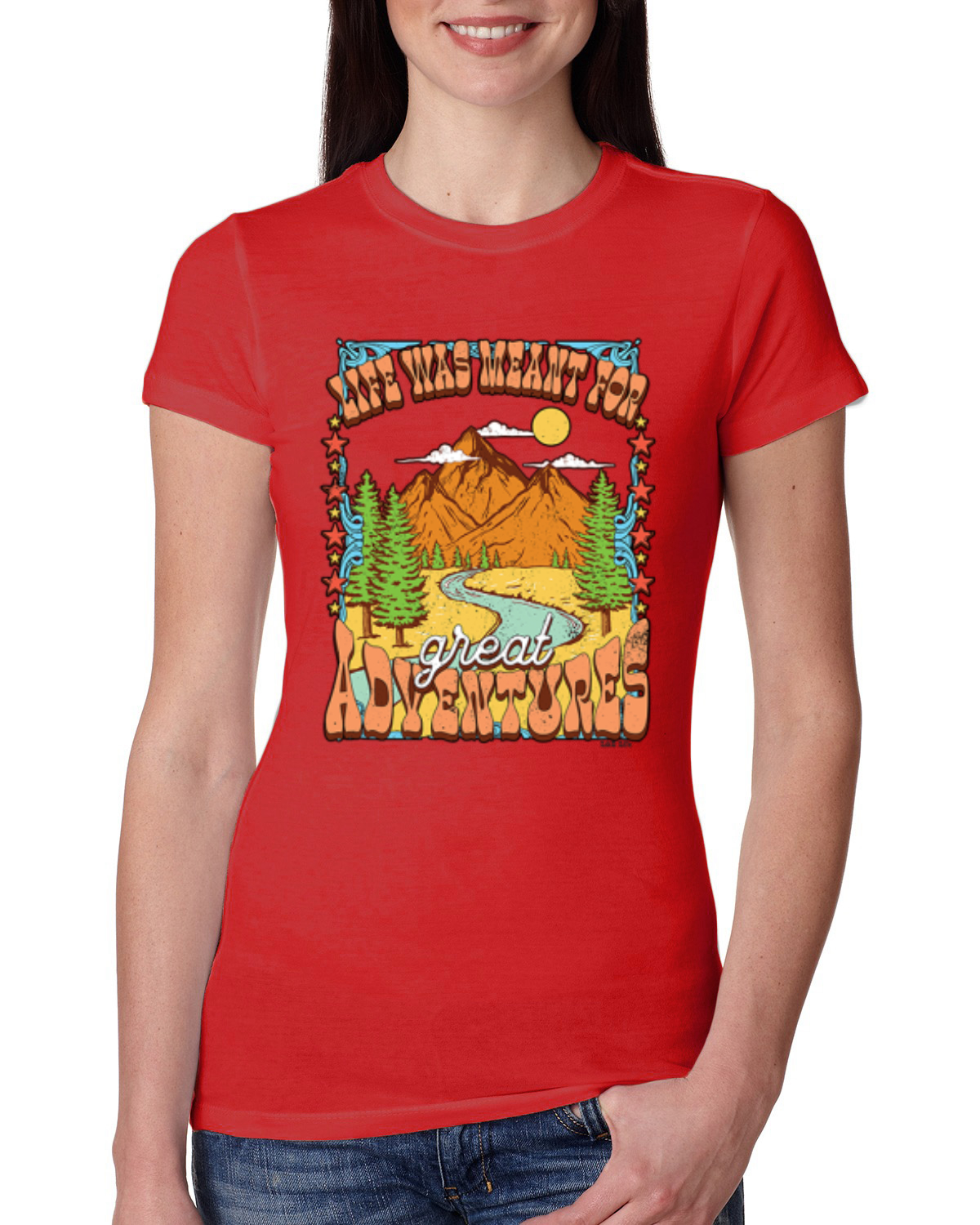 Camiseta Life Was Meant For Great Adventures Mountains Mujer Calce Ajustado Junior - Imagen 6 de 10