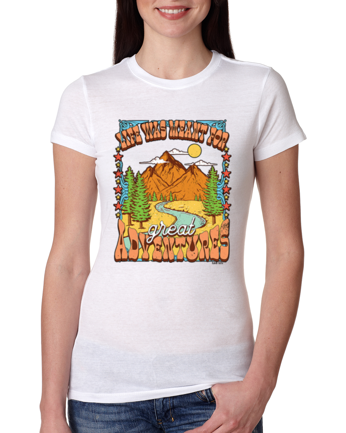 Camiseta Life Was Meant For Great Adventures Mountains Mujer Calce Ajustado Junior - Imagen 8 de 10