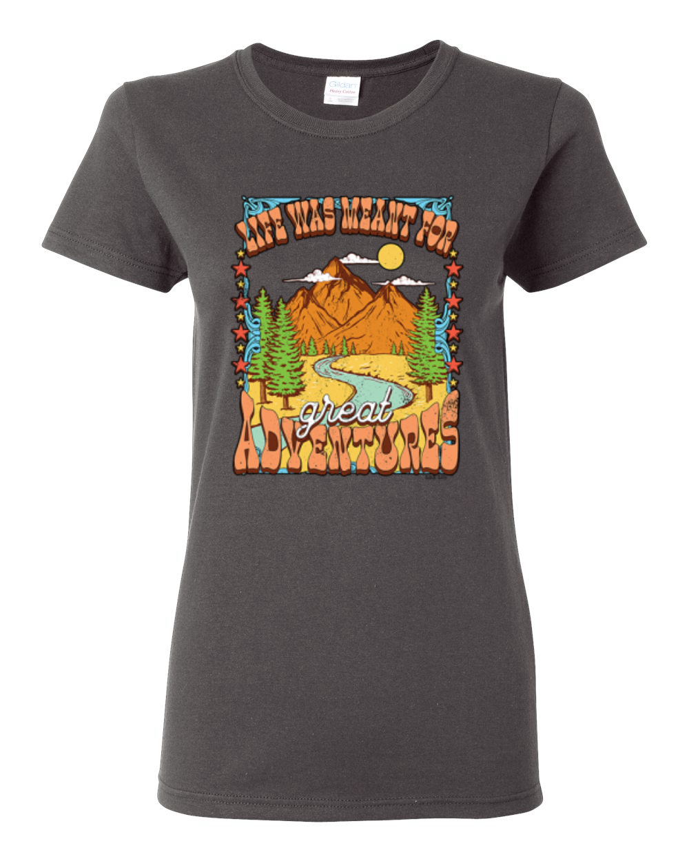 Camiseta gráfica Life Was Meant For Great Adventures montañas pinos mujeres - Imagen 4 de 9