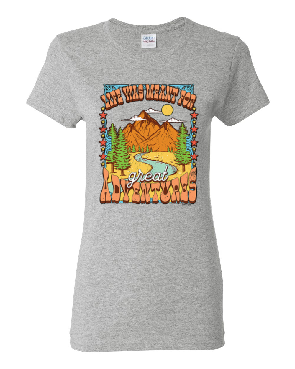 Camiseta gráfica Life Was Meant For Great Adventures montañas pinos mujeres - Imagen 5 de 9