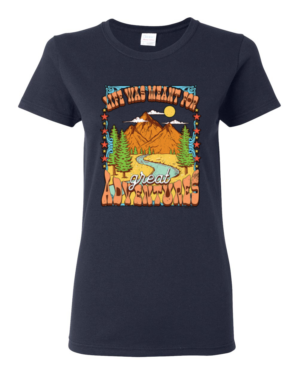 Camiseta gráfica Life Was Meant For Great Adventures montañas pinos mujeres - Imagen 6 de 9