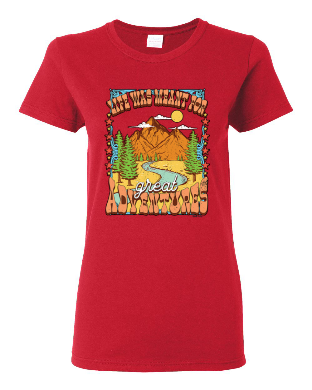 Camiseta gráfica Life Was Meant For Great Adventures montañas pinos mujeres - Imagen 7 de 9