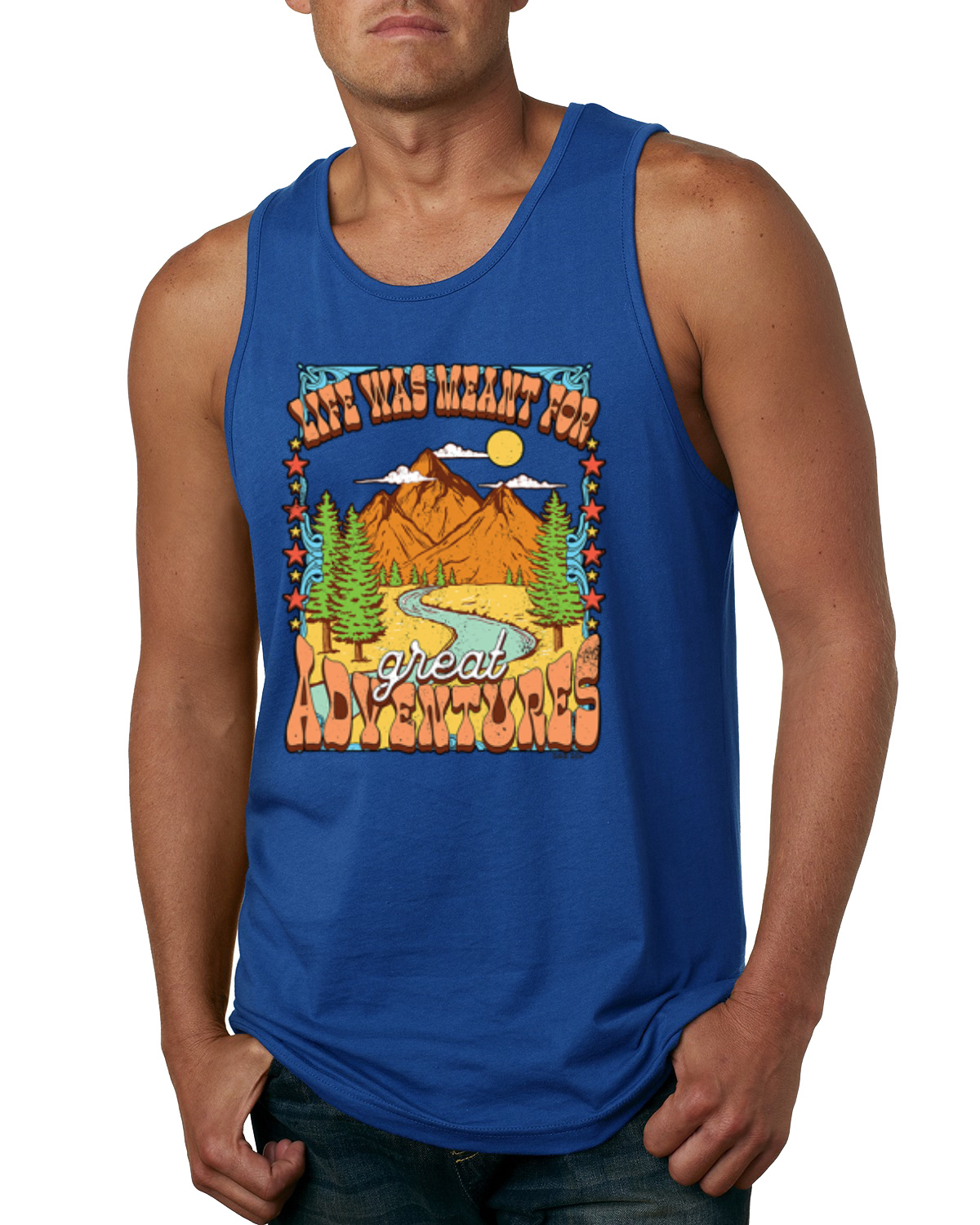 Life Was Meant for Great Adventures Mountains Kiefern Männer Tank Top - Bild 7 von 8