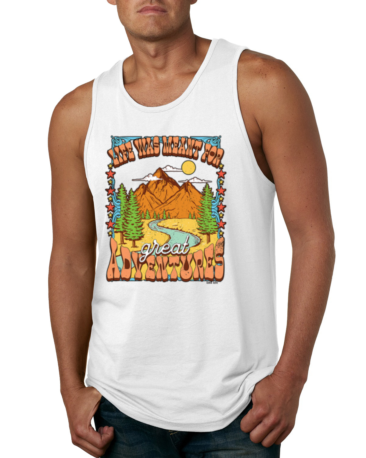Life Was Meant for Great Adventures Mountains Kiefern Männer Tank Top - Bild 8 von 8