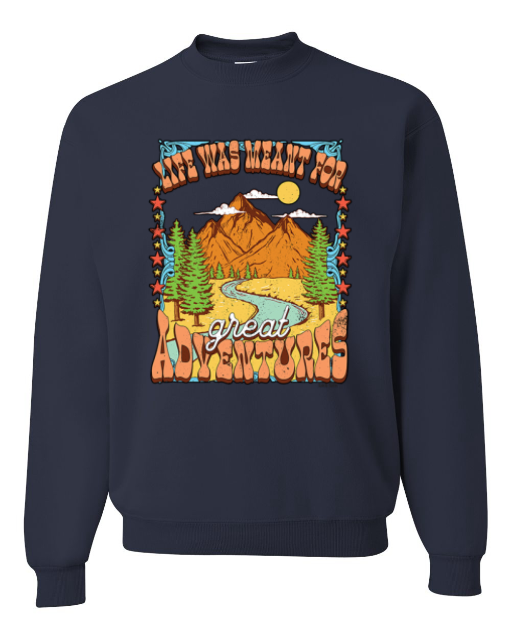 Sudadera de cuello redondo unisex Life Was Meant For Great Adventures Mountains - Imagen 7 de 15