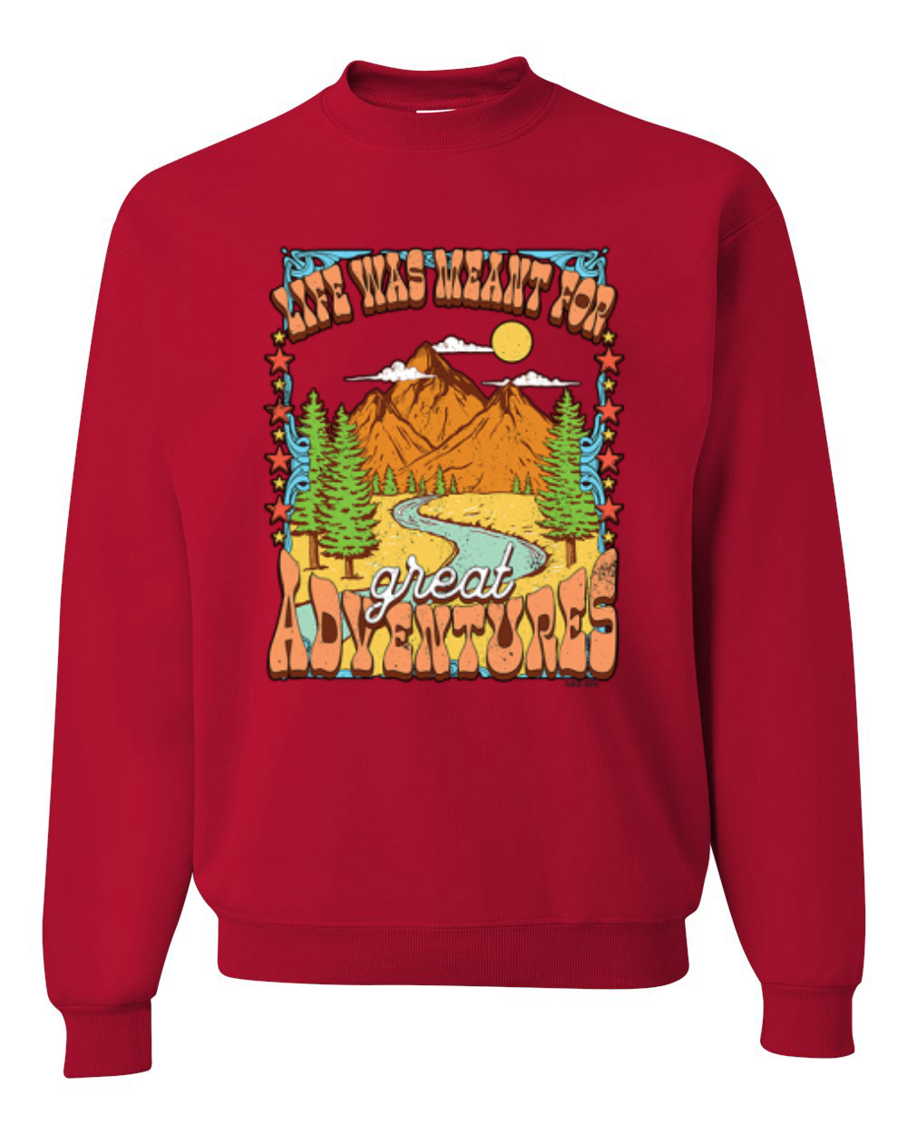 Sudadera de cuello redondo unisex Life Was Meant For Great Adventures Mountains - Imagen 8 de 15