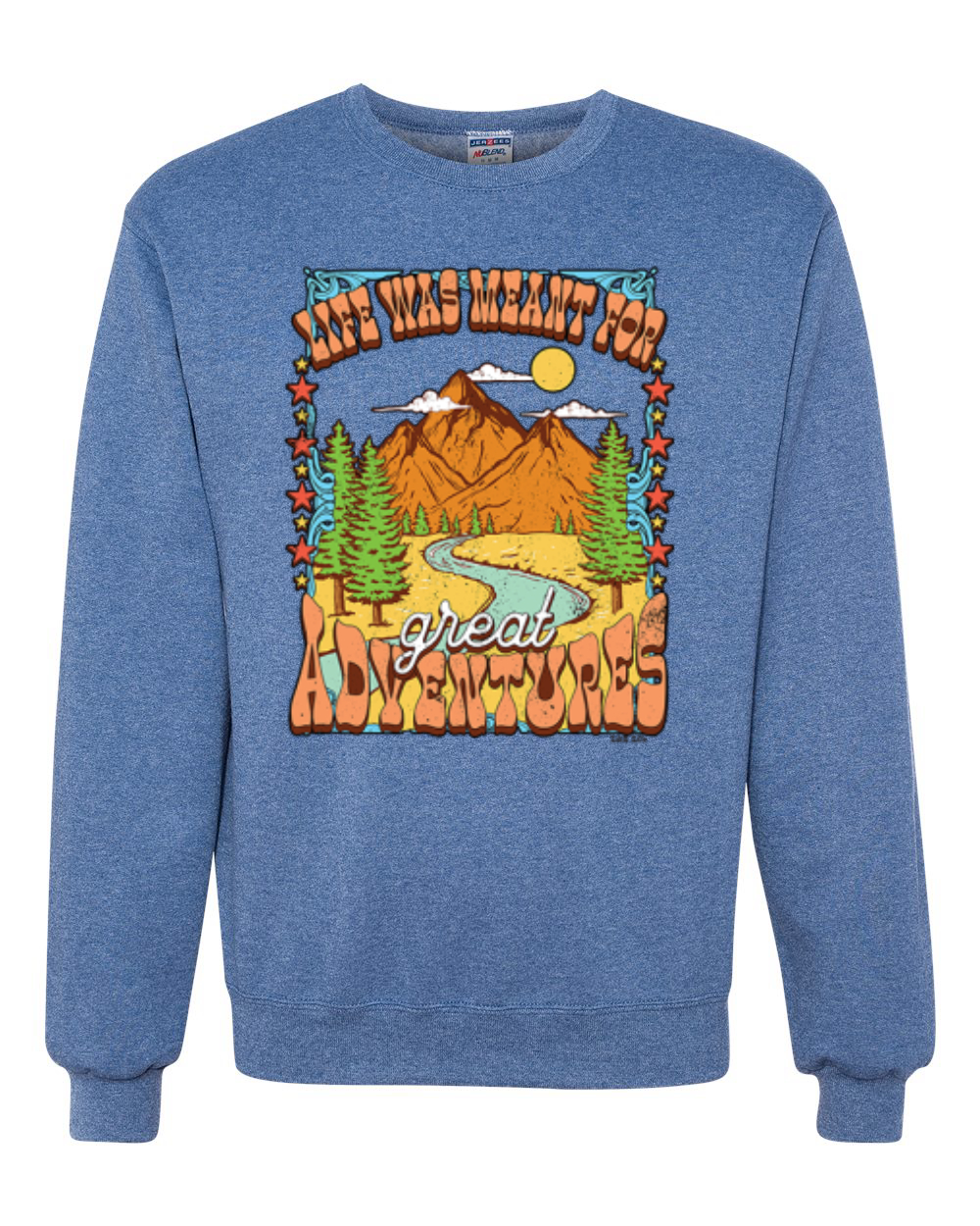 Sudadera de cuello redondo unisex Life Was Meant For Great Adventures Mountains - Imagen 10 de 15