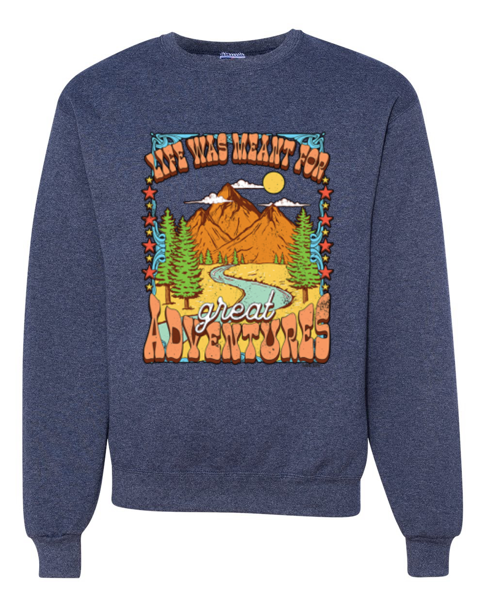 Sudadera de cuello redondo unisex Life Was Meant For Great Adventures Mountains - Imagen 11 de 15