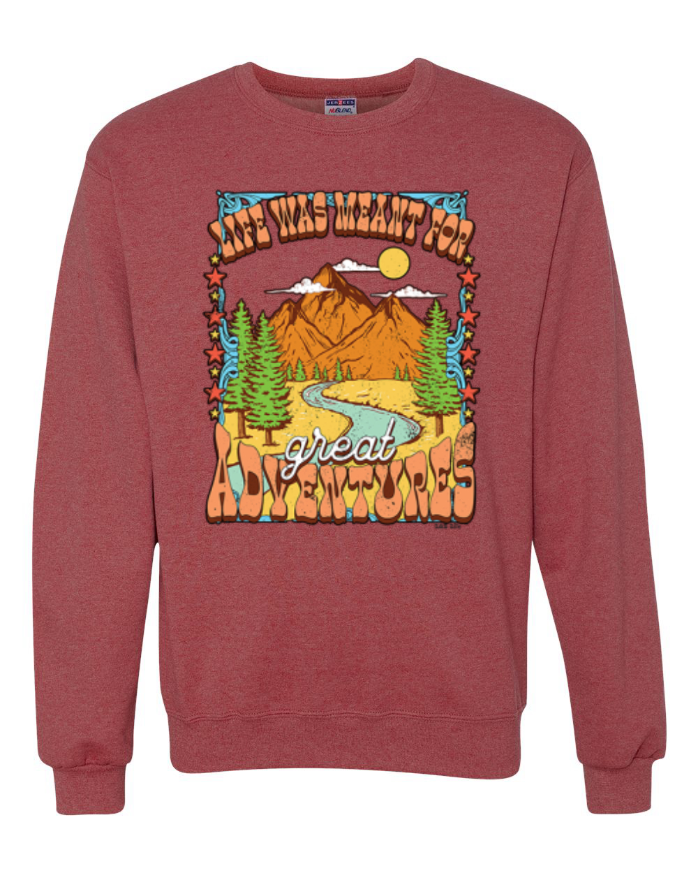 Sudadera de cuello redondo unisex Life Was Meant For Great Adventures Mountains - Imagen 12 de 15