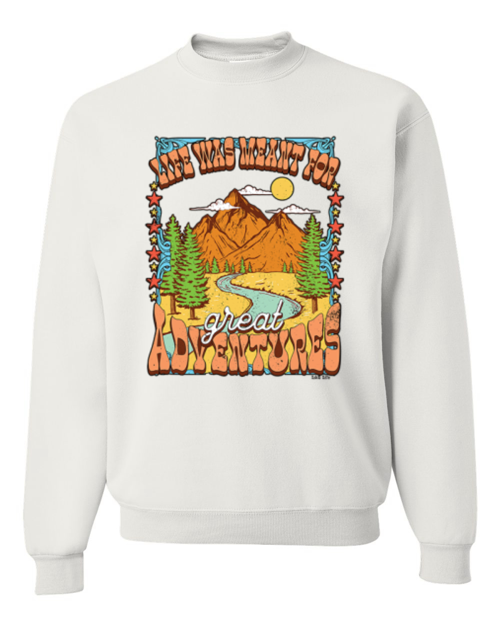 Sudadera de cuello redondo unisex Life Was Meant For Great Adventures Mountains - Imagen 13 de 15