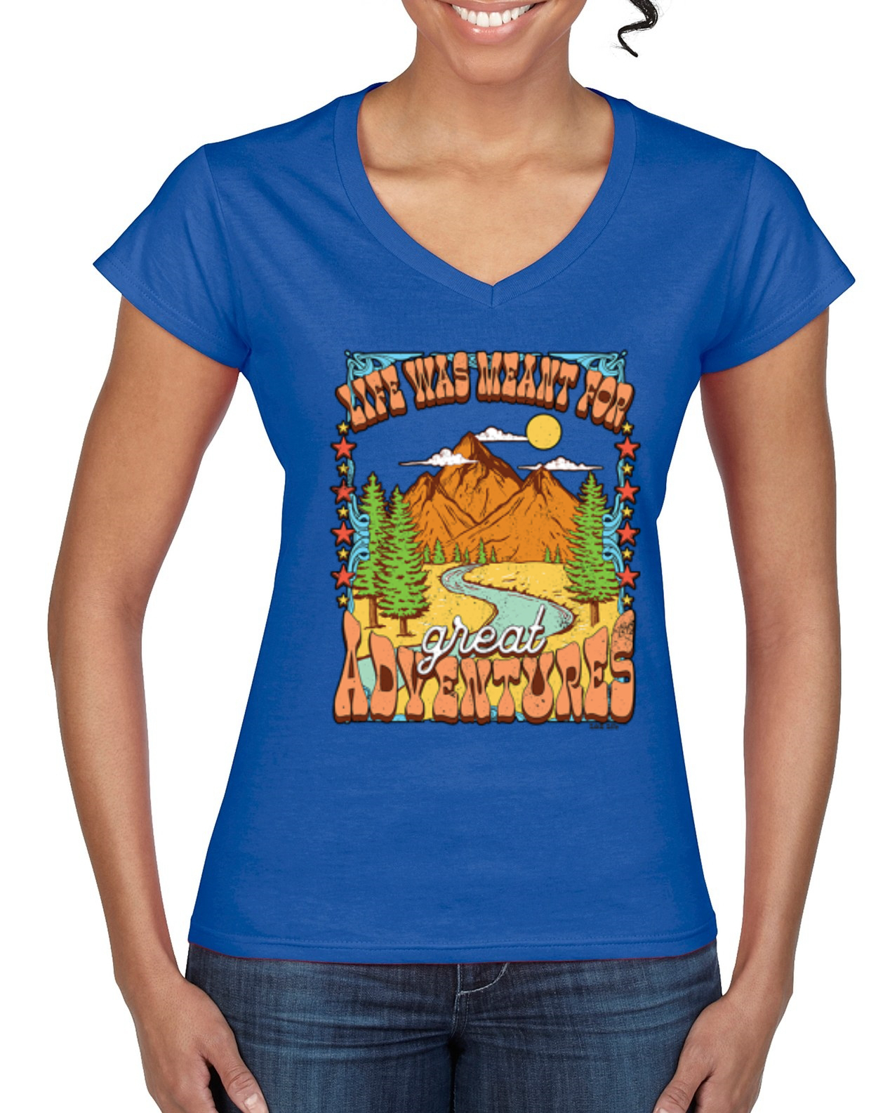 Camiseta de esquina estándar Life Was Meant For Great Adventures Mountains para mujer - Imagen 7 de 8
