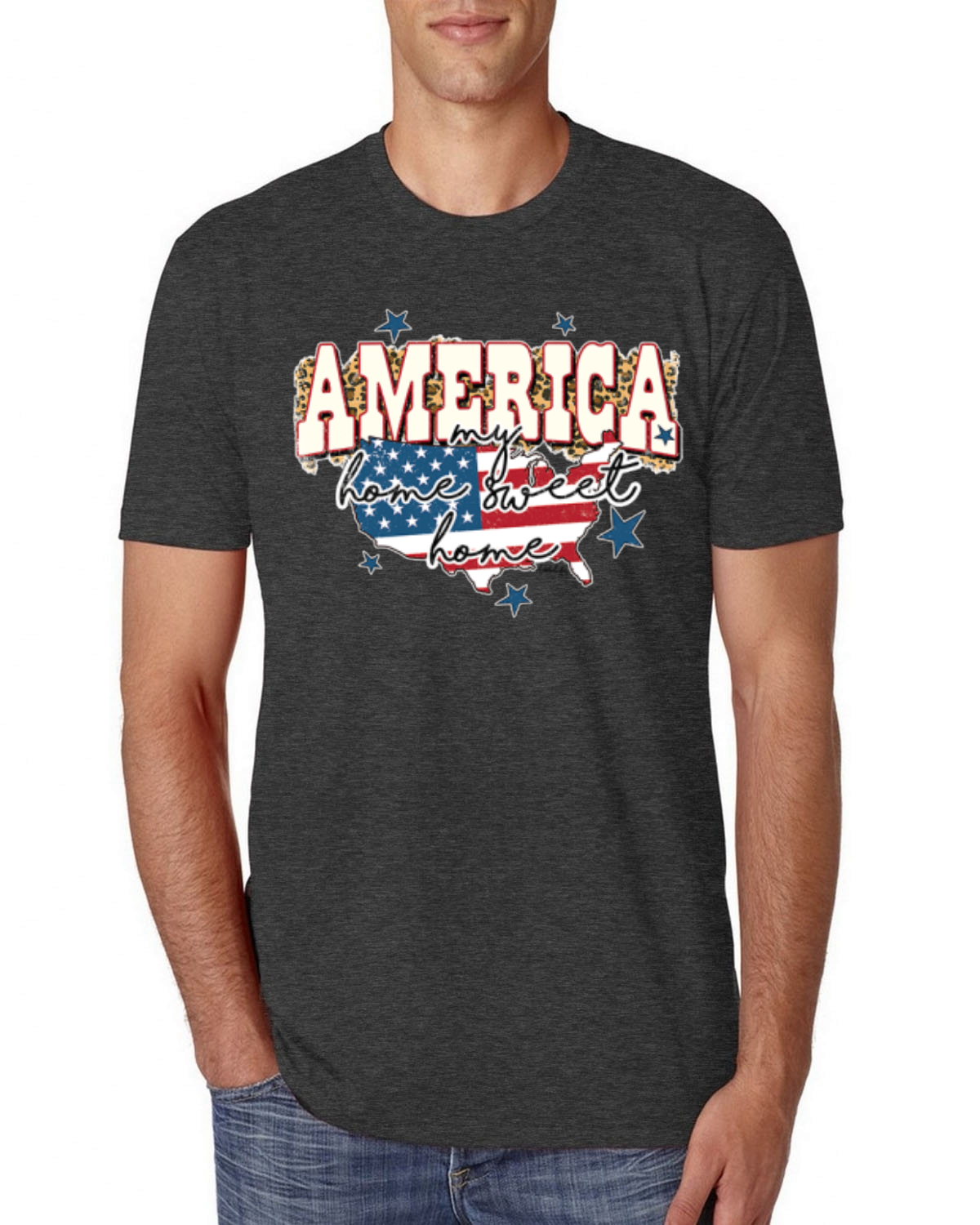 My Home Sweet Home American Flag with Stars Men Premium Tri Blend TShirt