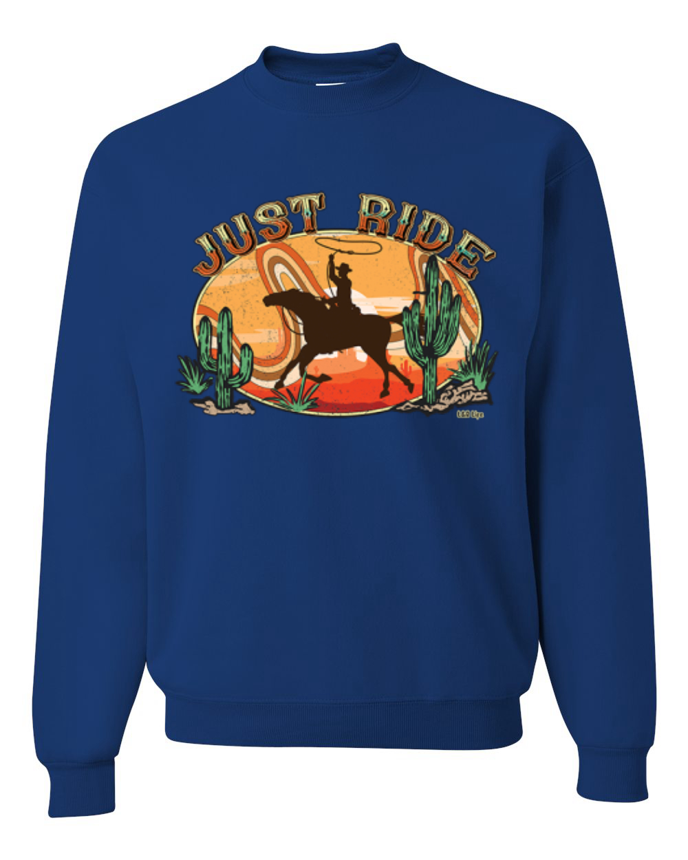 Sudadera Retro Cowboy Just Ride Cacti Sunset Lazo Unisex Cuello Redondo - Imagen 9 de 15