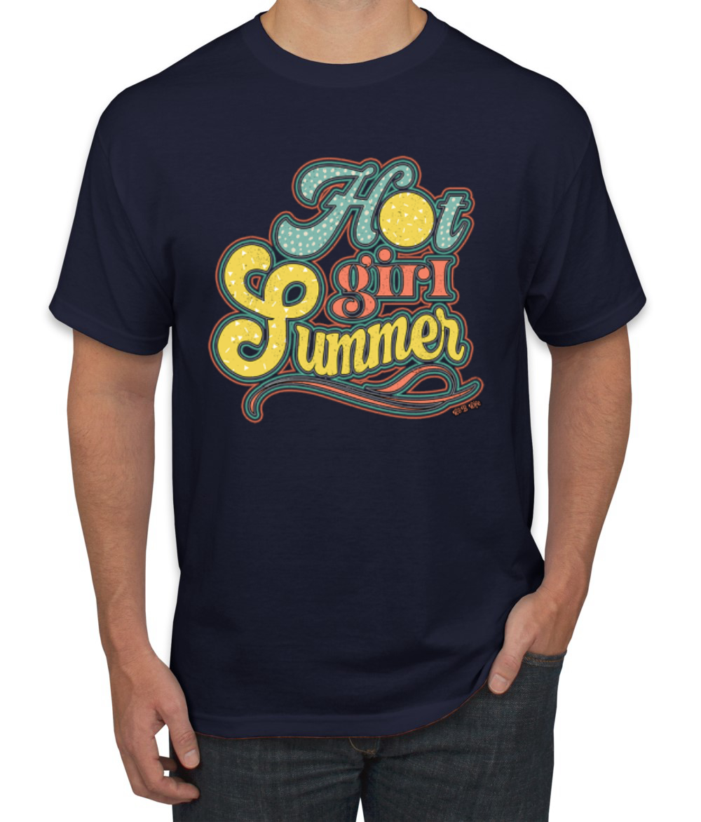 Polka Dot Hot Girl Summer Red Yellow Blue Men TShirt - Picture 7 of 15