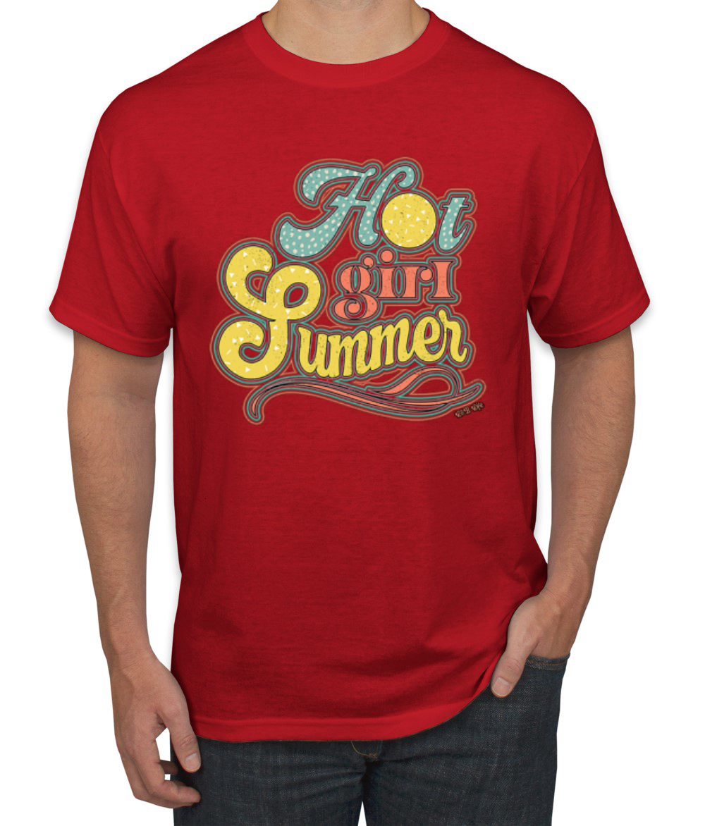 Polka Dot Hot Girl Summer Red Yellow Blue Men TShirt - Picture 8 of 15