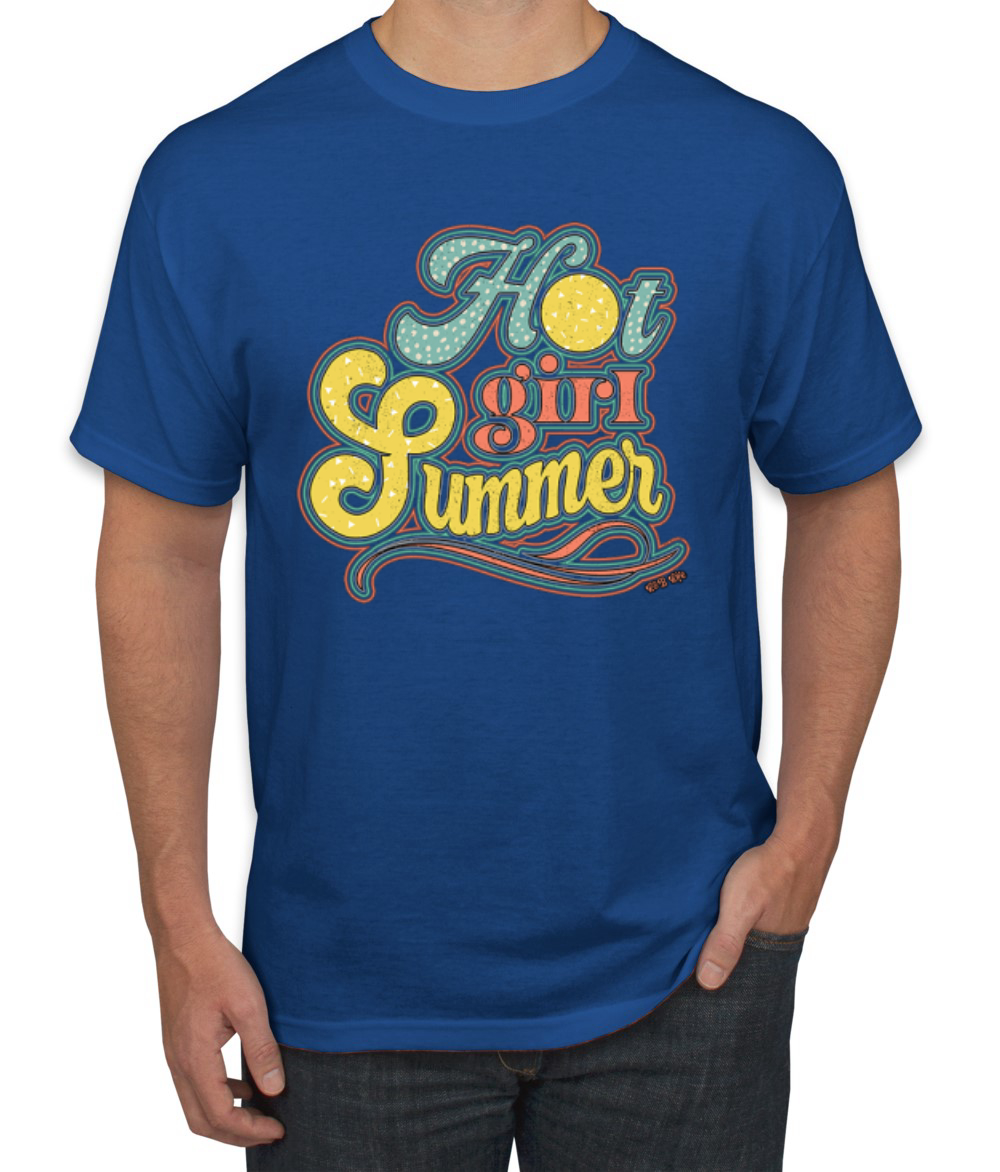 Polka Dot Hot Girl Summer Red Yellow Blue Men TShirt - Picture 9 of 15