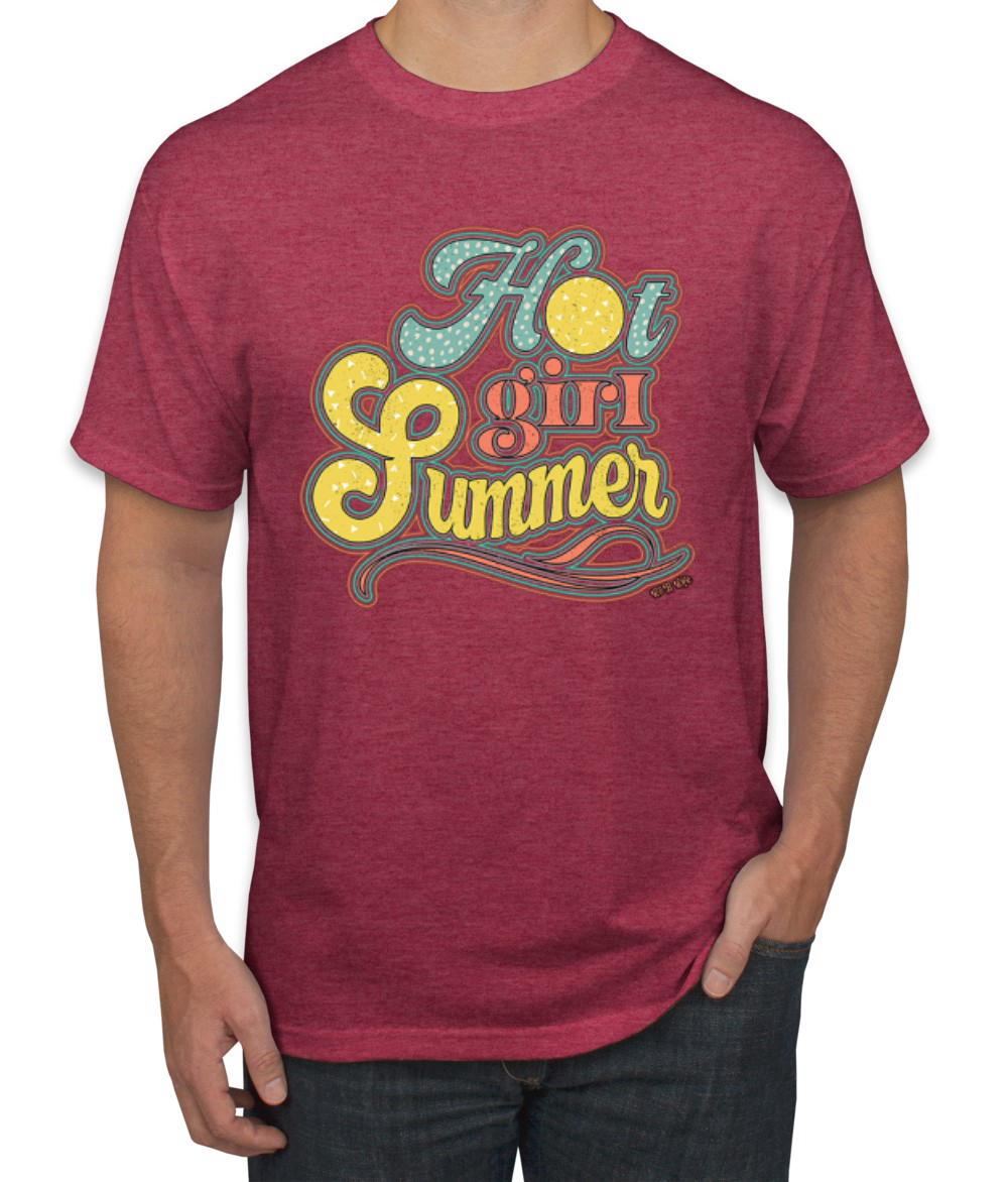 Polka Dot Hot Girl Summer Red Yellow Blue Men TShirt - Picture 12 of 15