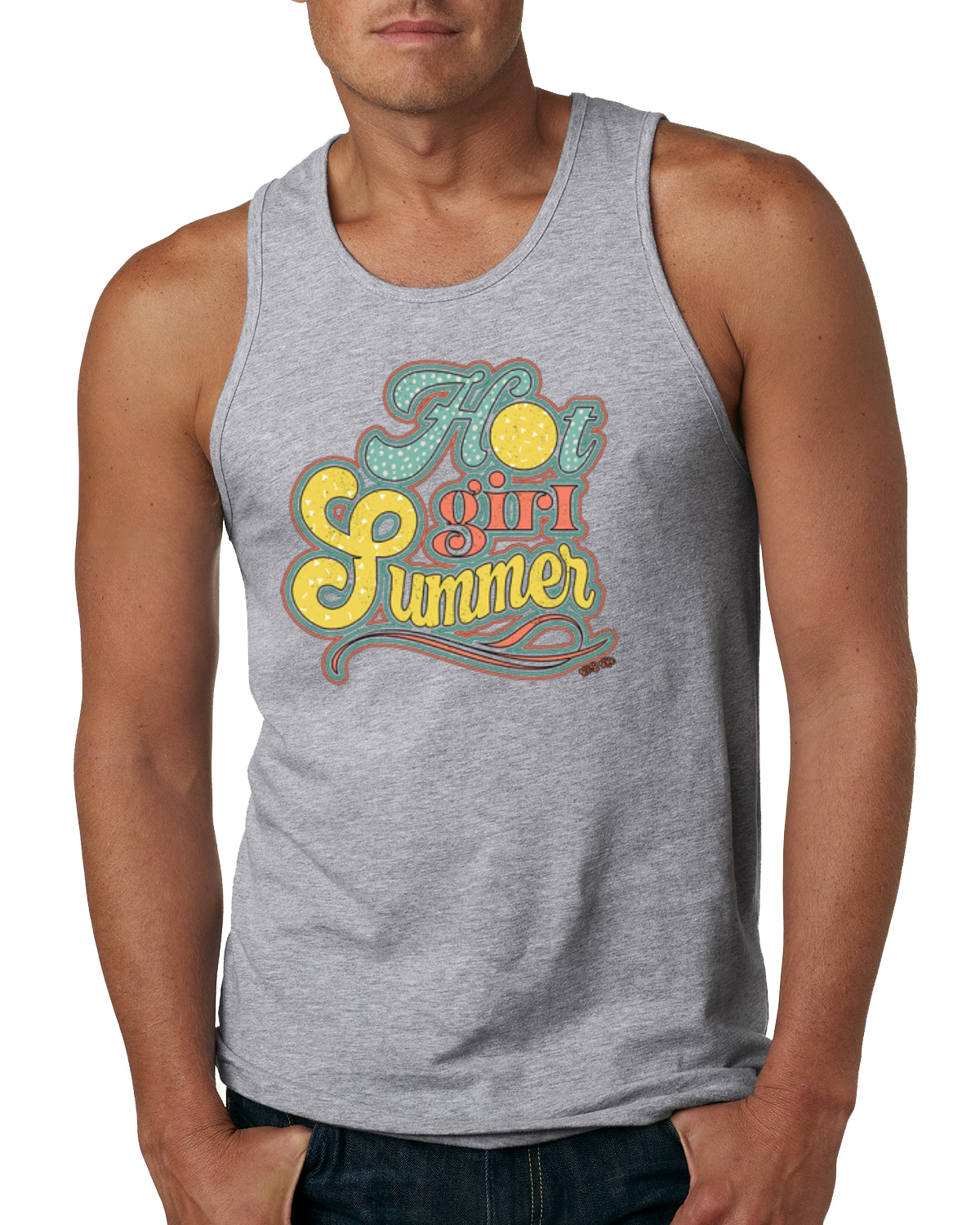 Camiseta sin mangas Lunka Dot Hot Girl Verano Rojo Amarillo Azul Hombre - Imagen 4 de 8