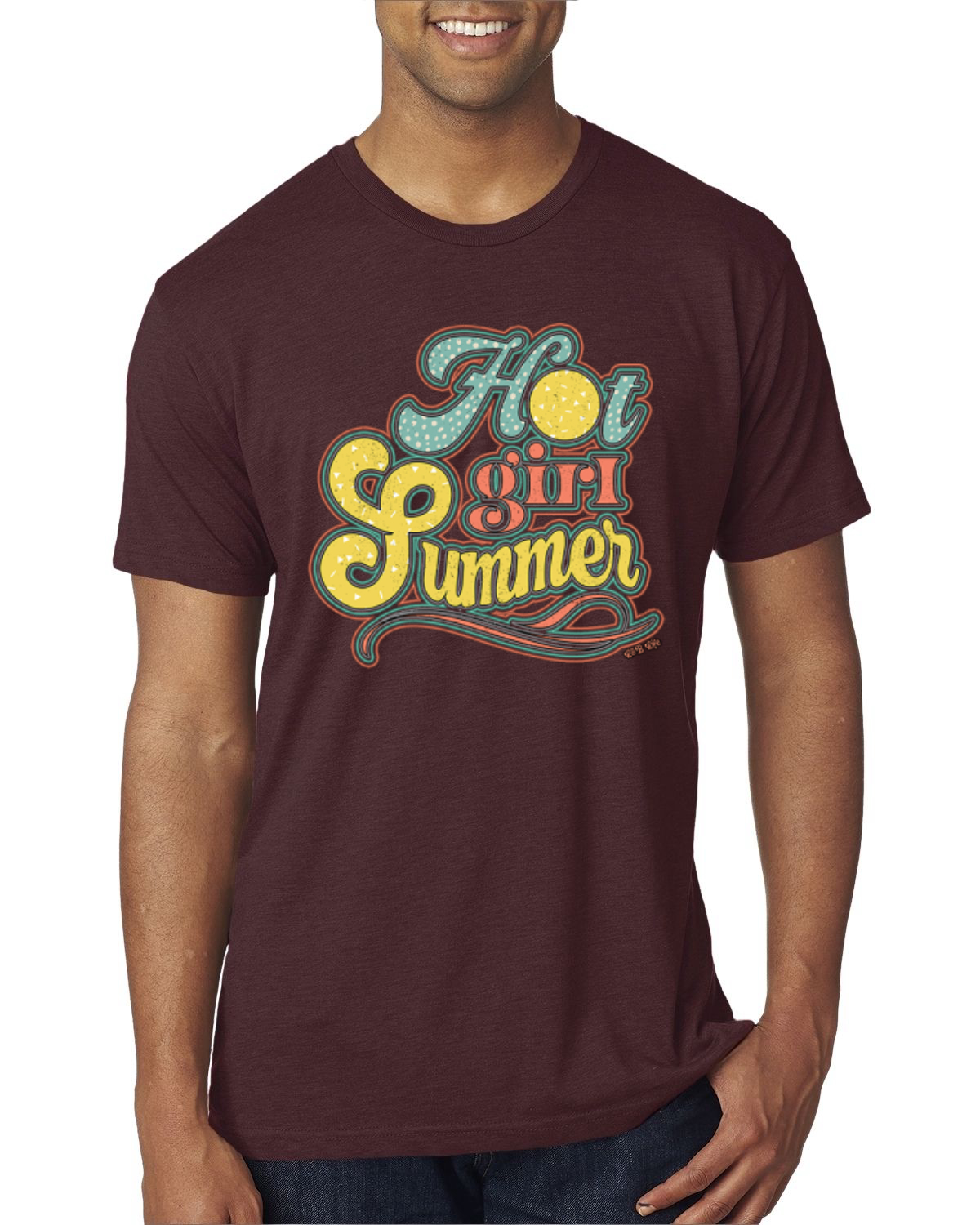 Camiseta Lunka Dot Hot Girl Verano Rojo Amarillo Azul Hombres Premium Tri Mezcla - Imagen 11 de 15