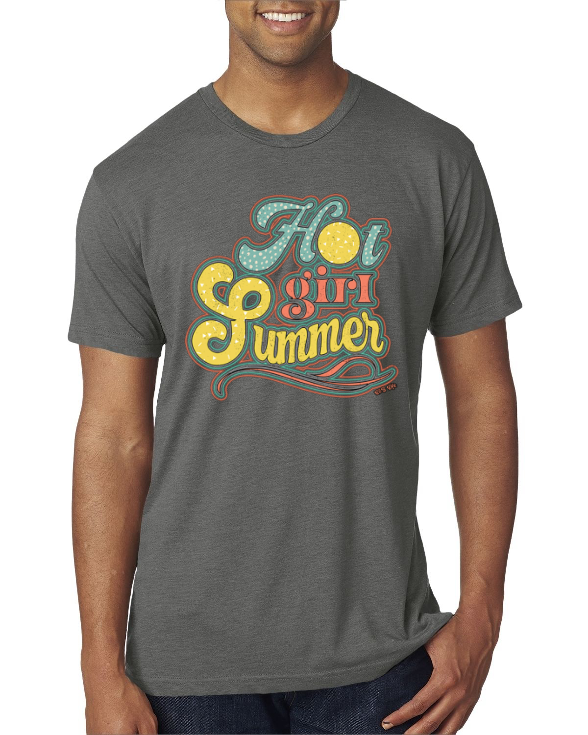 Camiseta Lunka Dot Hot Girl Verano Rojo Amarillo Azul Hombres Premium Tri Mezcla - Imagen 13 de 15
