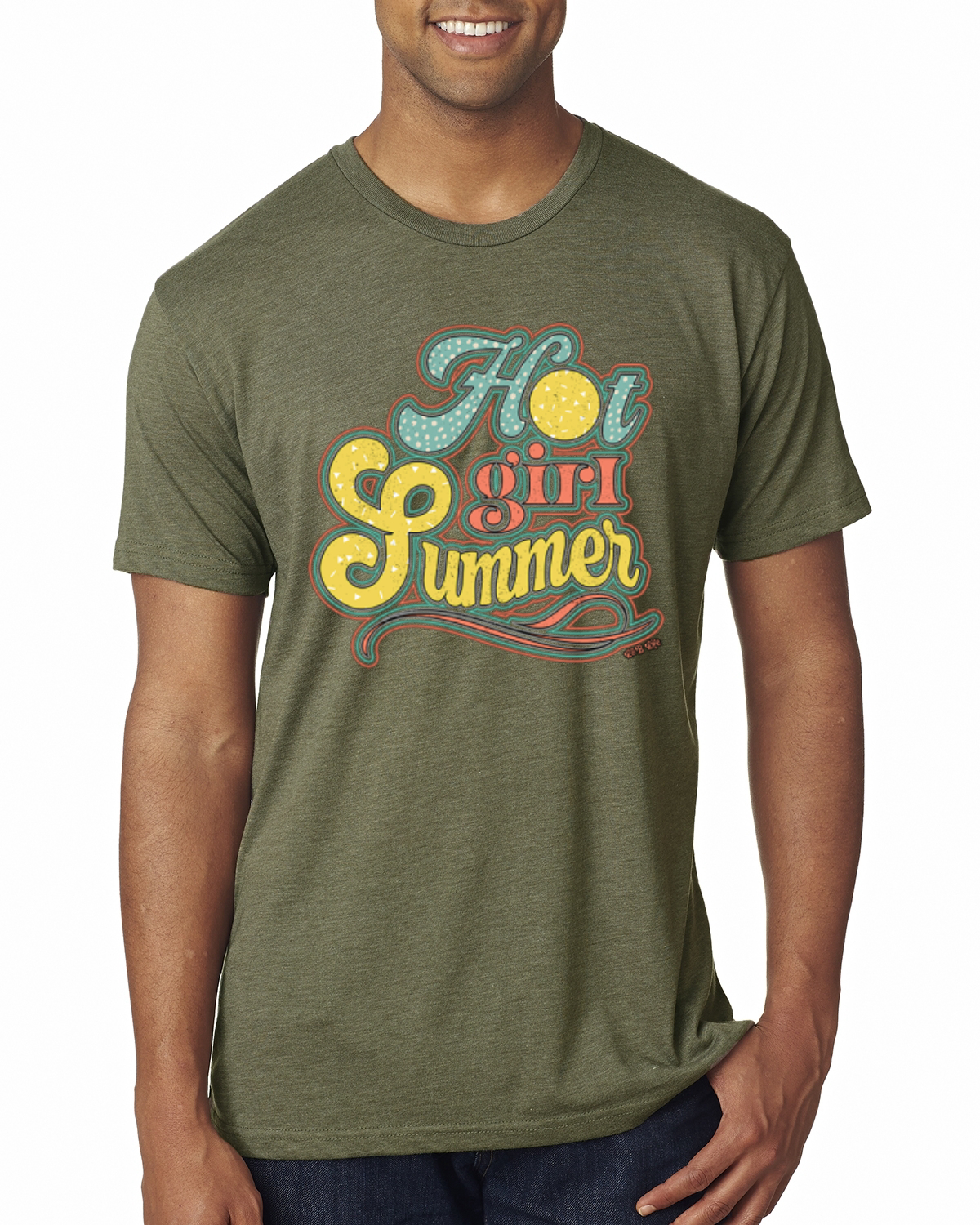 Camiseta Lunka Dot Hot Girl Verano Rojo Amarillo Azul Hombres Premium Tri Mezcla - Imagen 10 de 15