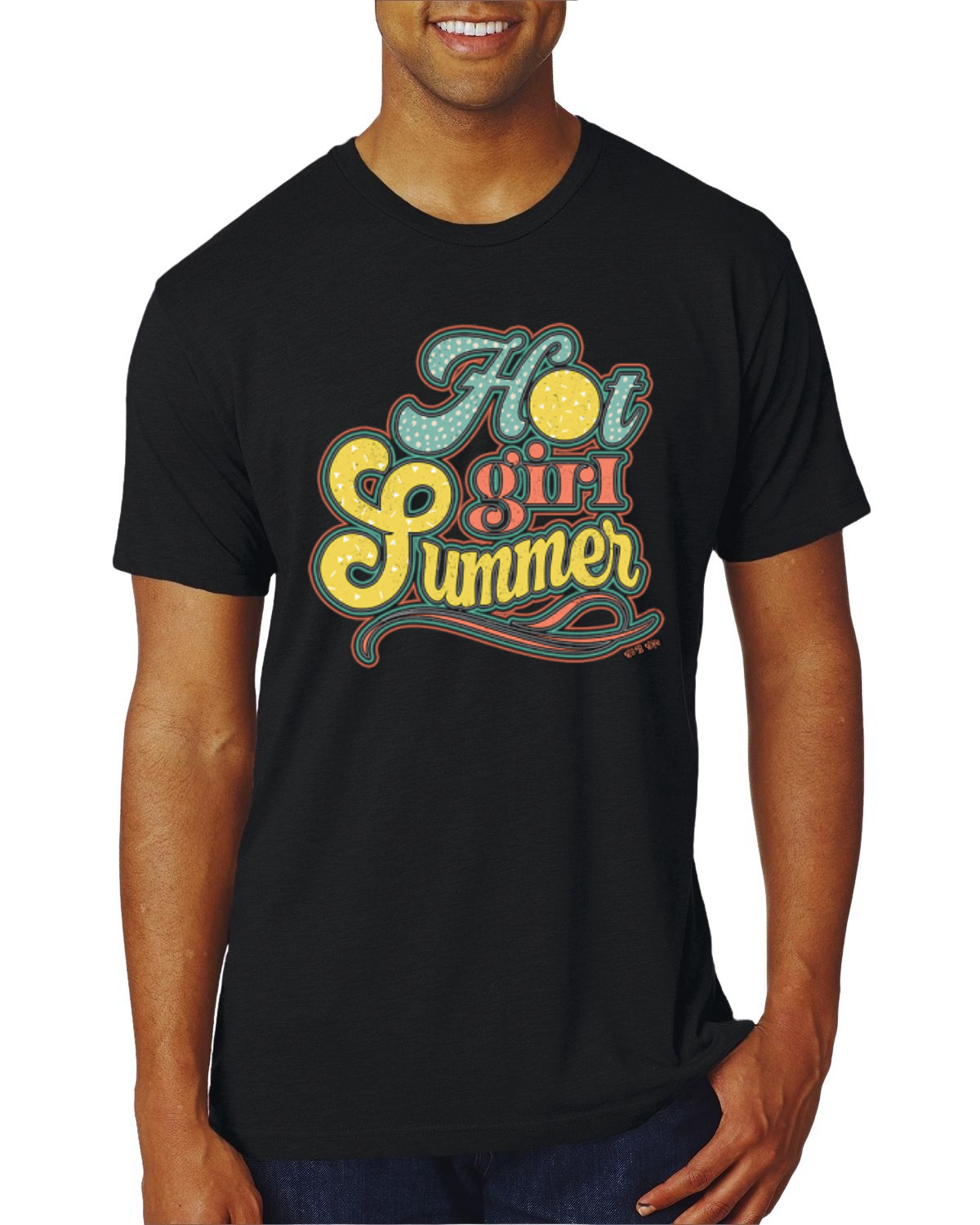 Camiseta Lunka Dot Hot Girl Verano Rojo Amarillo Azul Hombres Premium Tri Mezcla - Imagen 12 de 15