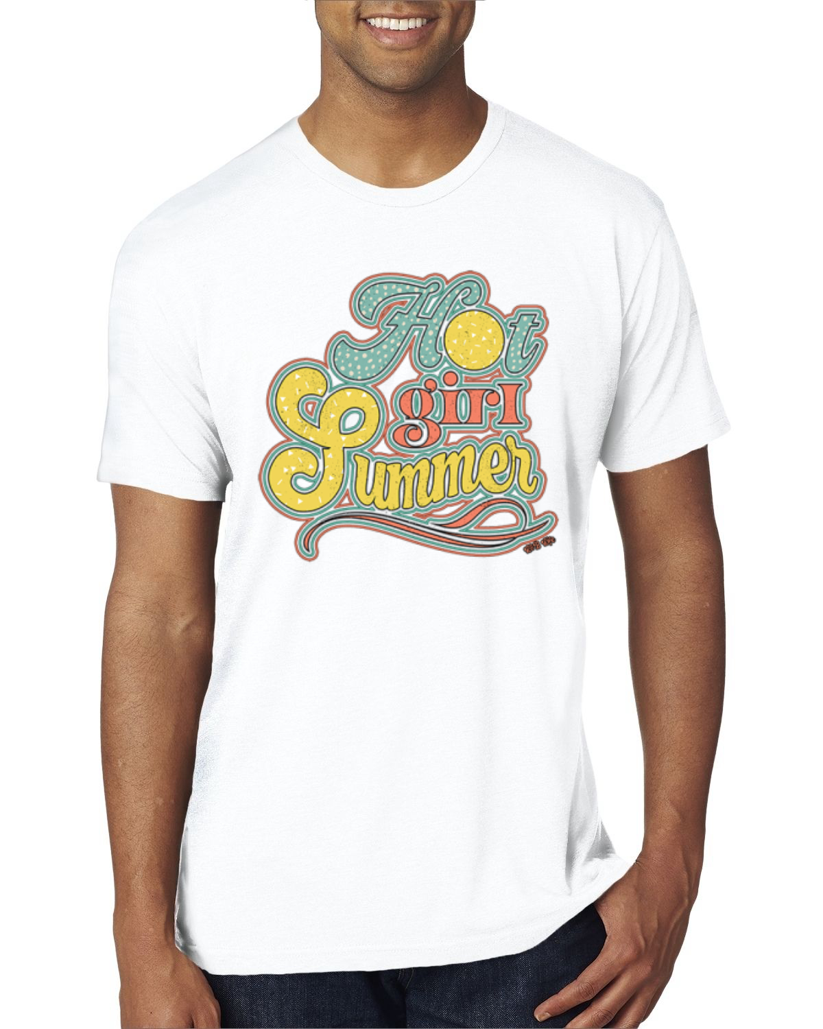 Camiseta Lunka Dot Hot Girl Verano Rojo Amarillo Azul Hombres Premium Tri Mezcla - Imagen 15 de 15