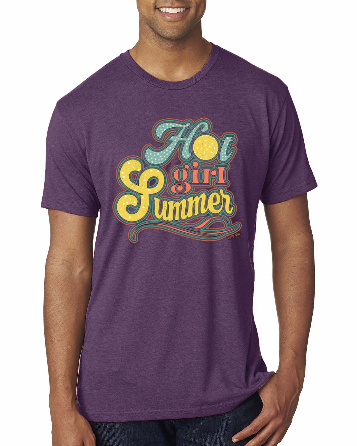 Camiseta Lunka Dot Hot Girl Verano Rojo Amarillo Azul Hombres Premium Tri Mezcla - Imagen 7 de 15