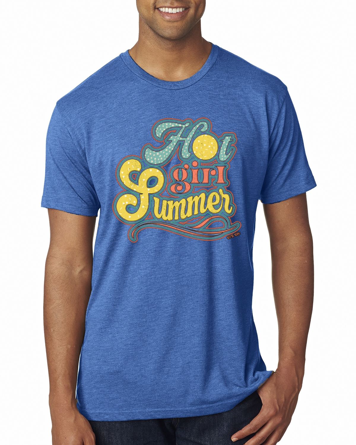 Camiseta Lunka Dot Hot Girl Verano Rojo Amarillo Azul Hombres Premium Tri Mezcla - Imagen 9 de 15