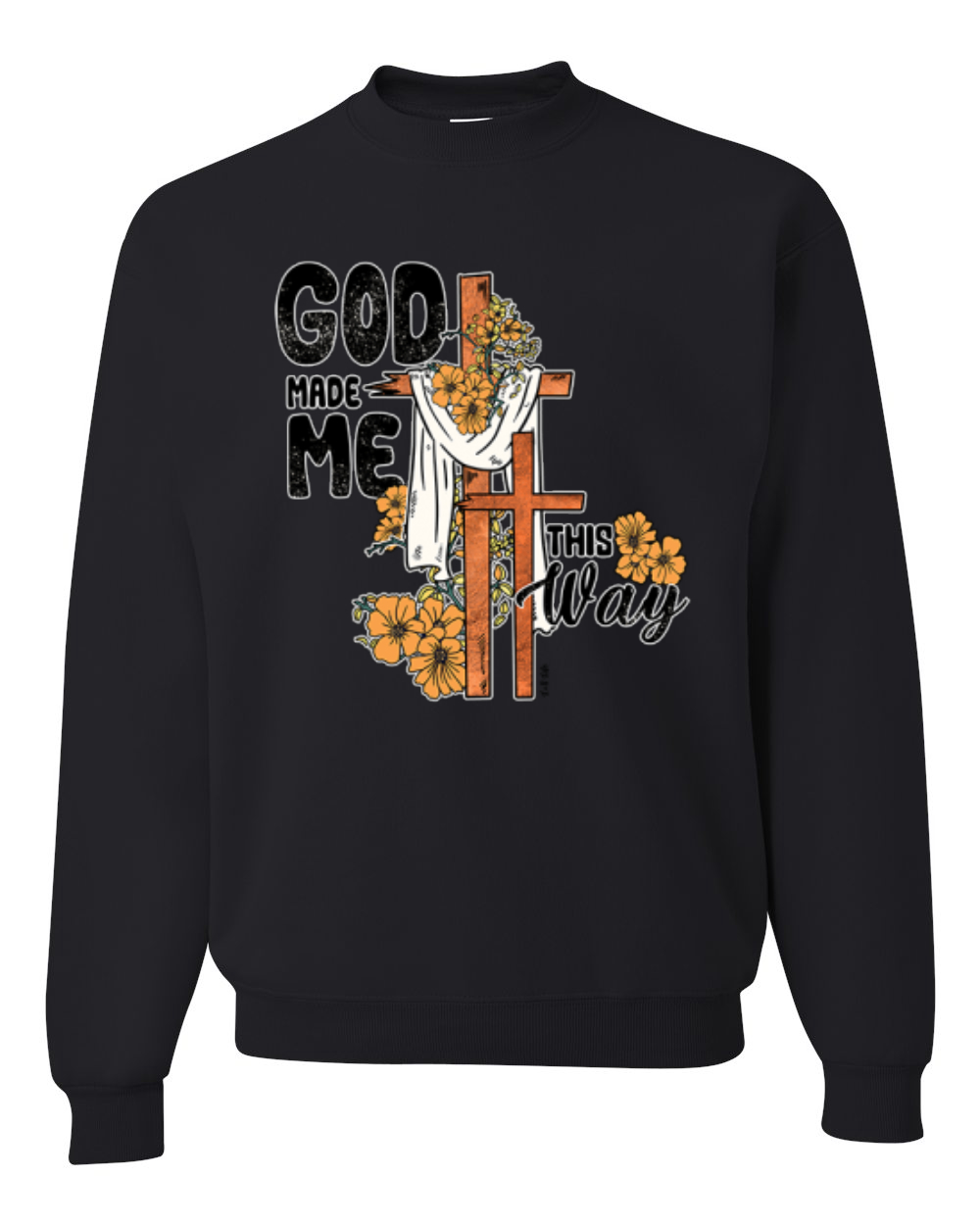 Sudadera Cuello Redondo God Made Me This Way Cross with Sunflowers Faith - Imagen 3 de 18