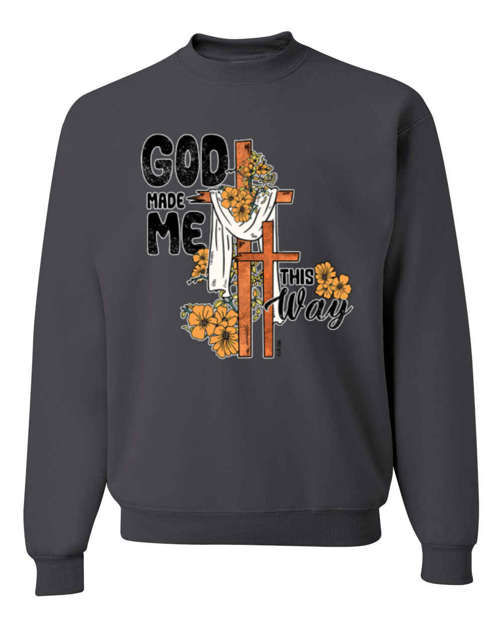 Sudadera Cuello Redondo God Made Me This Way Cross with Sunflowers Faith - Imagen 4 de 18