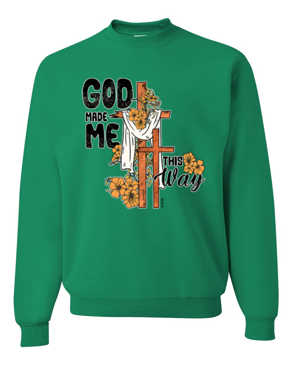 Sudadera Cuello Redondo God Made Me This Way Cross with Sunflowers Faith - Imagen 8 de 18