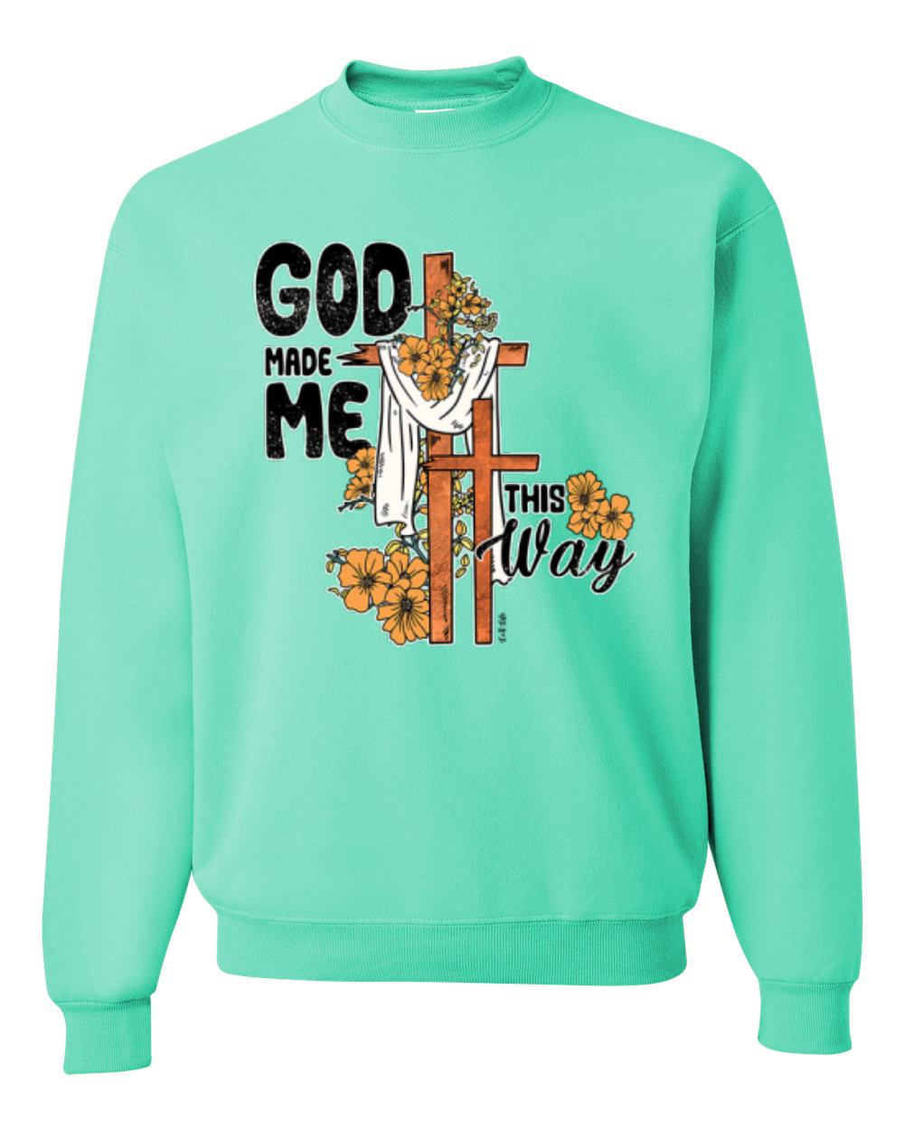 Sudadera Cuello Redondo God Made Me This Way Cross with Sunflowers Faith - Imagen 16 de 18