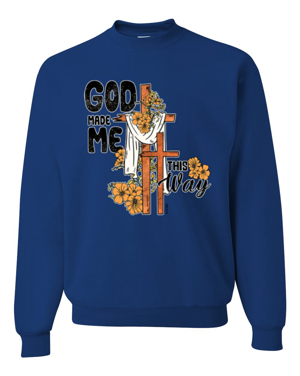 Sudadera Cuello Redondo God Made Me This Way Cross with Sunflowers Faith - Imagen 11 de 18