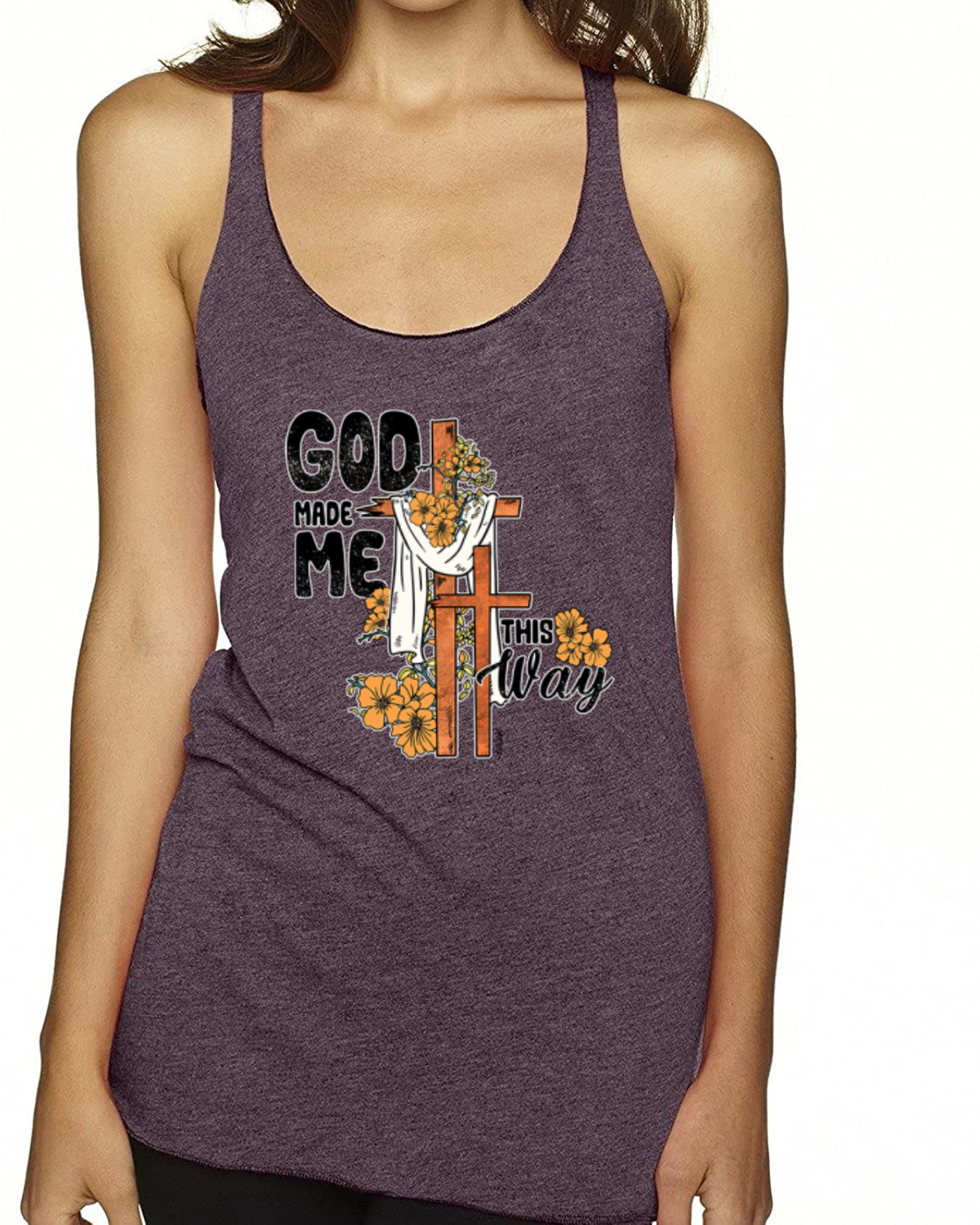 Camiseta sin mangas God Made Me This Way Cross with Sungirasol Faith TriBlend Racerback - Imagen 13 de 13