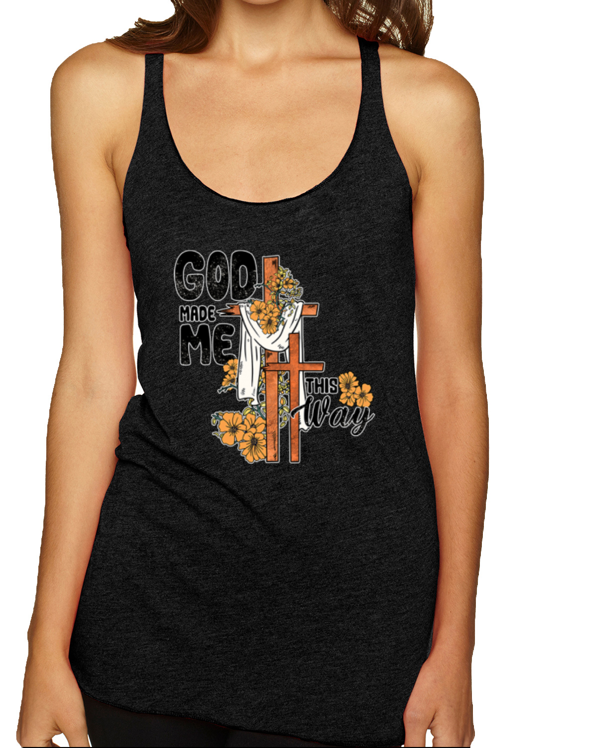 Camiseta sin mangas God Made Me This Way Cross with Sungirasol Faith TriBlend Racerback - Imagen 8 de 13