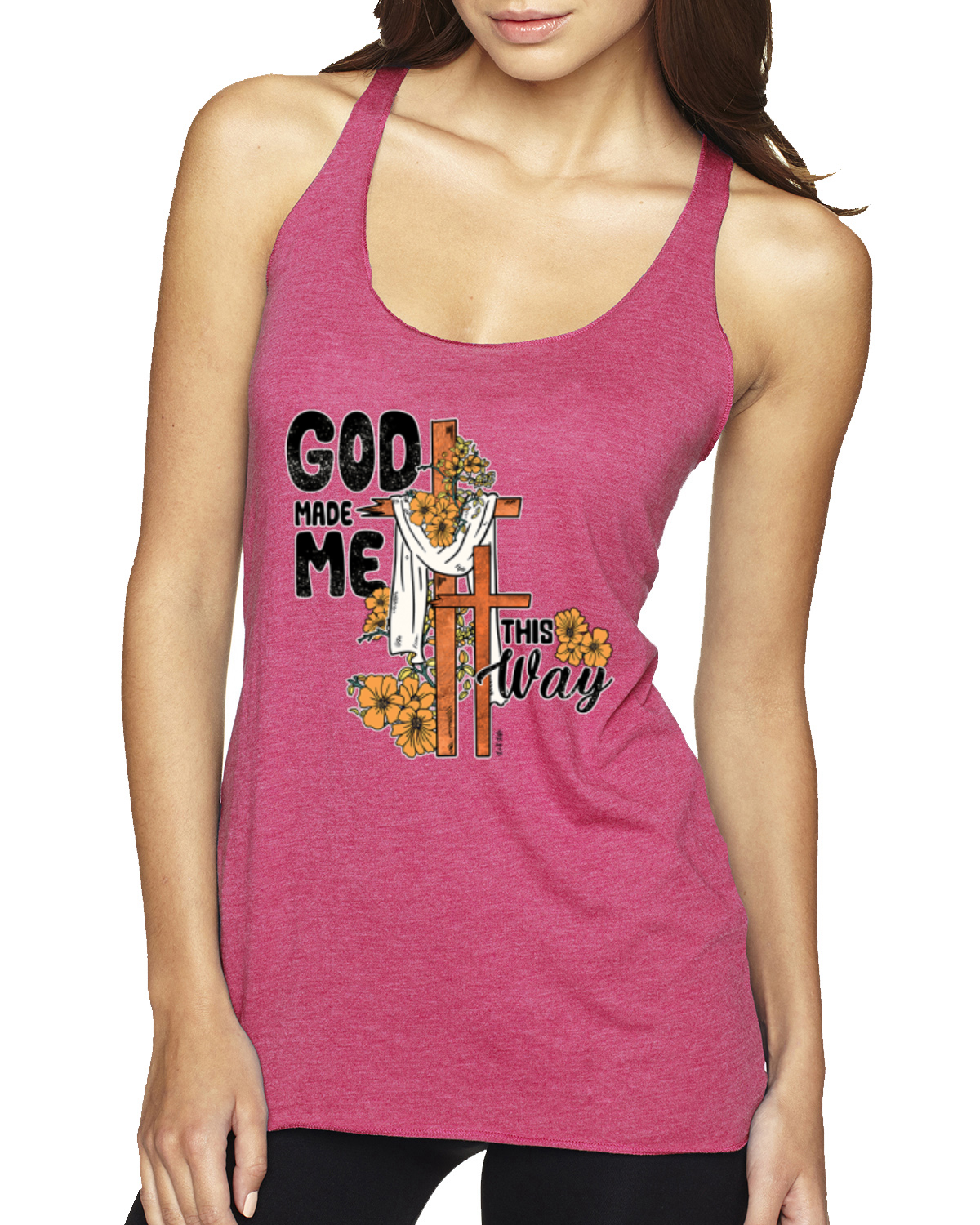 Camiseta sin mangas God Made Me This Way Cross with Sungirasol Faith TriBlend Racerback - Imagen 12 de 13