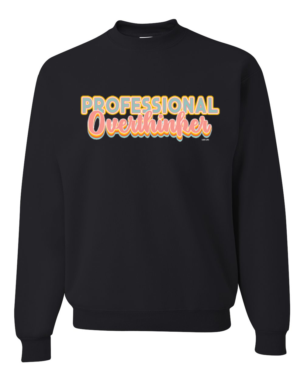 Sudadera unisex profesional Over Thinker azul rosa amarillo letras geniales - Imagen 3 de 18