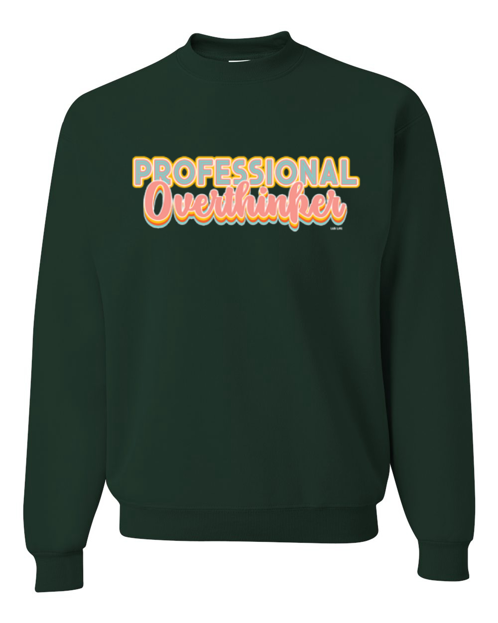 Sudadera unisex profesional Over Thinker azul rosa amarillo letras geniales - Imagen 5 de 18