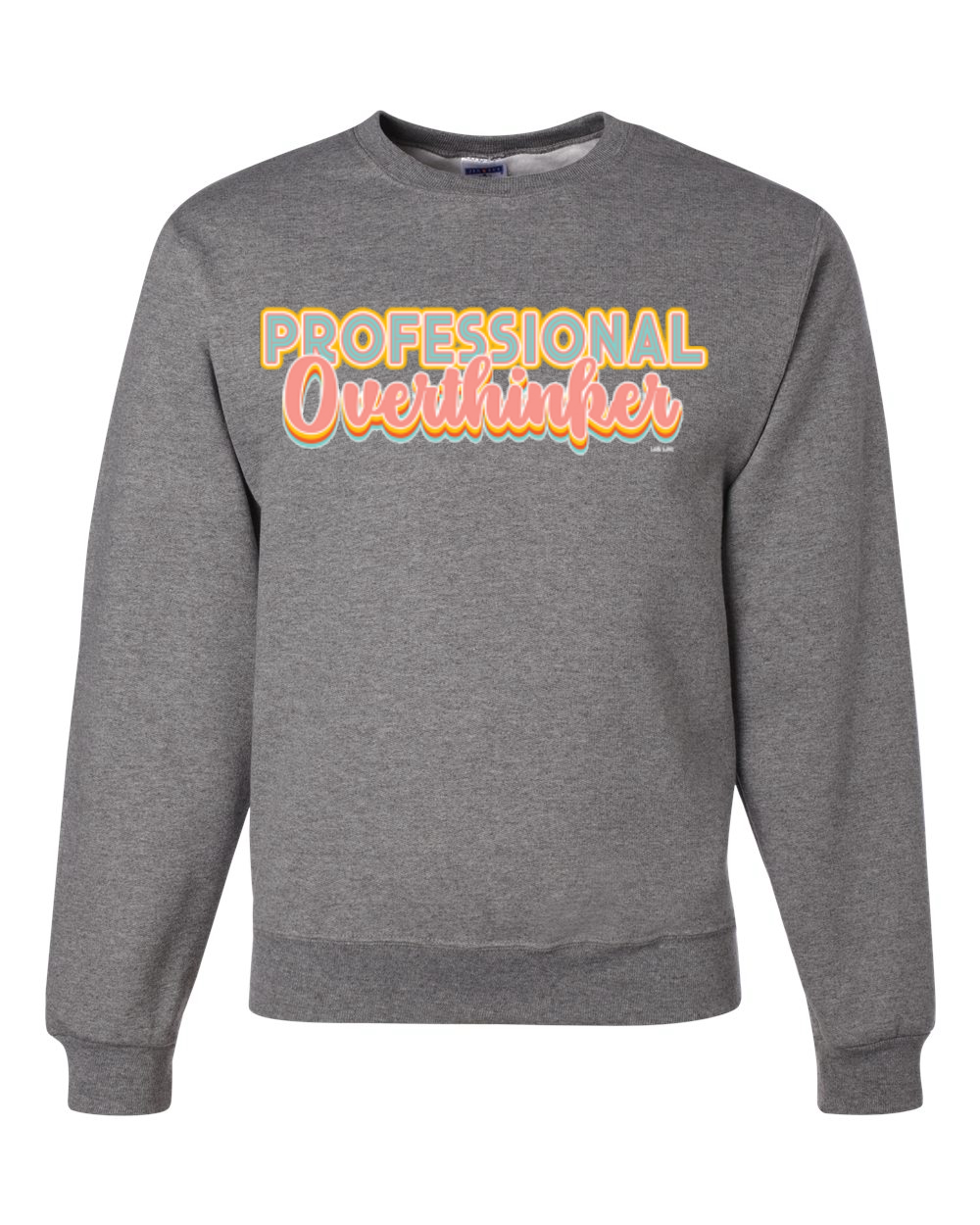 Sudadera unisex profesional Over Thinker azul rosa amarillo letras geniales - Imagen 7 de 18