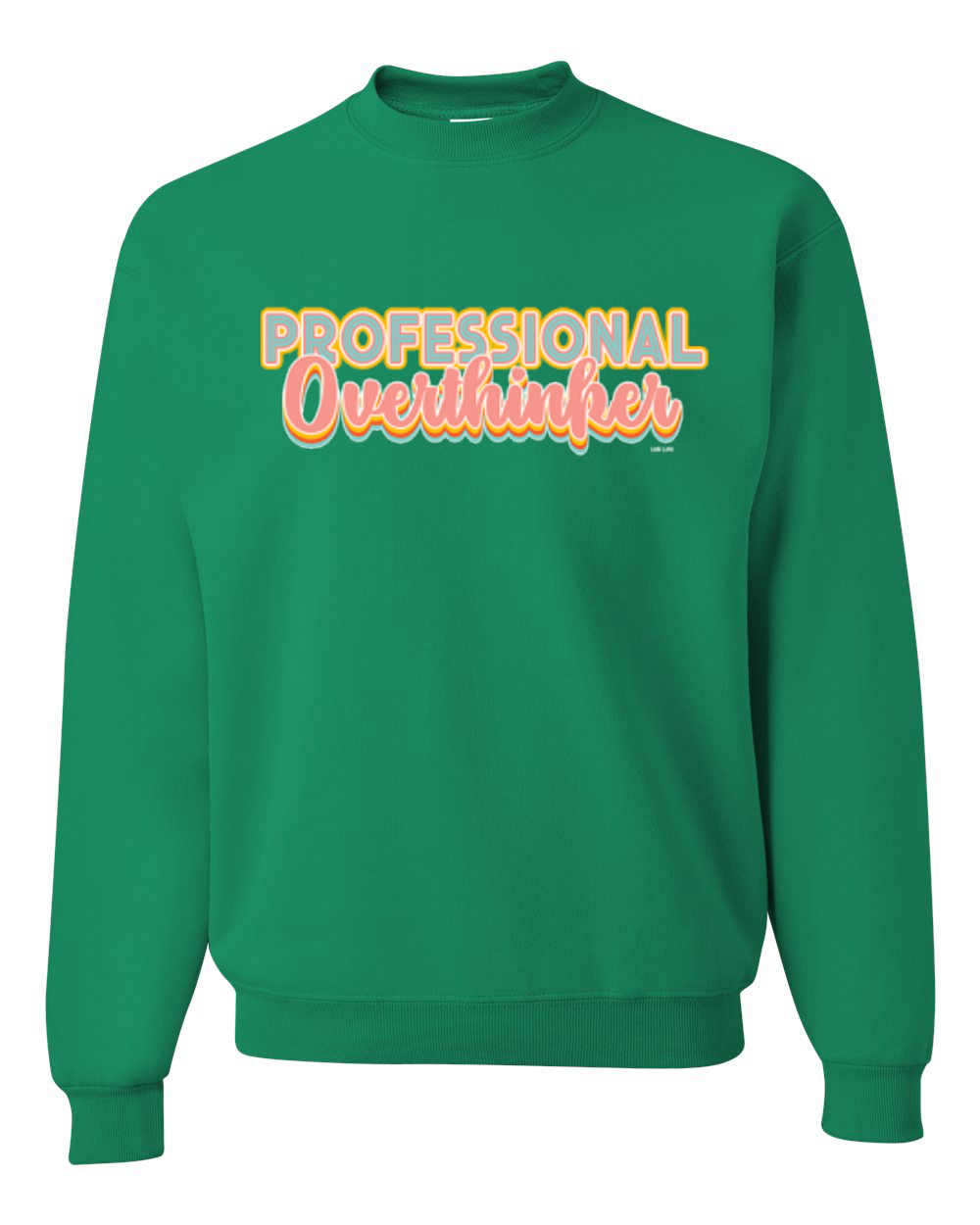 Sudadera unisex profesional Over Thinker azul rosa amarillo letras geniales - Imagen 8 de 18