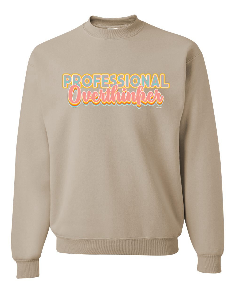 Sudadera unisex profesional Over Thinker azul rosa amarillo letras geniales - Imagen 17 de 18