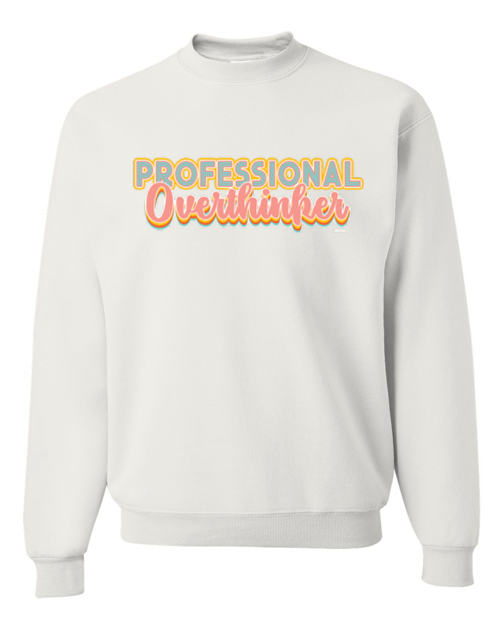 Sudadera unisex profesional Over Thinker azul rosa amarillo letras geniales - Imagen 15 de 18