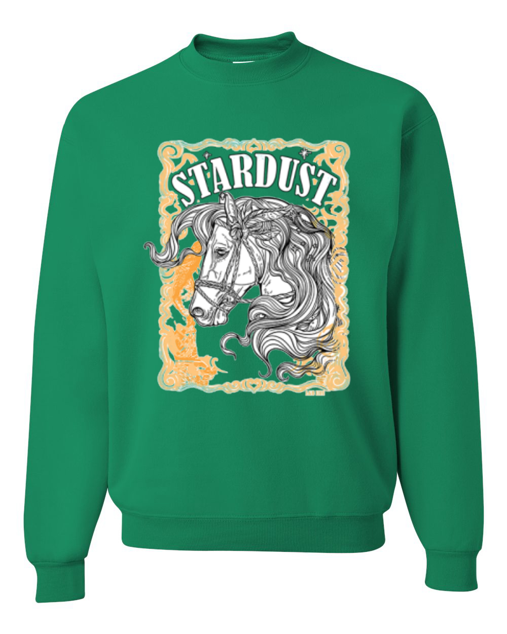 Sudadera Cuello Redondo Star Dust Horse Negra y Amarilla Envejecida Vintage Unisex - Imagen 8 de 21
