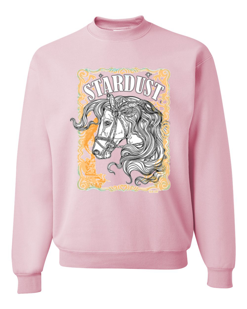 Sudadera Cuello Redondo Star Dust Horse Negra y Amarilla Envejecida Vintage Unisex - Imagen 9 de 21