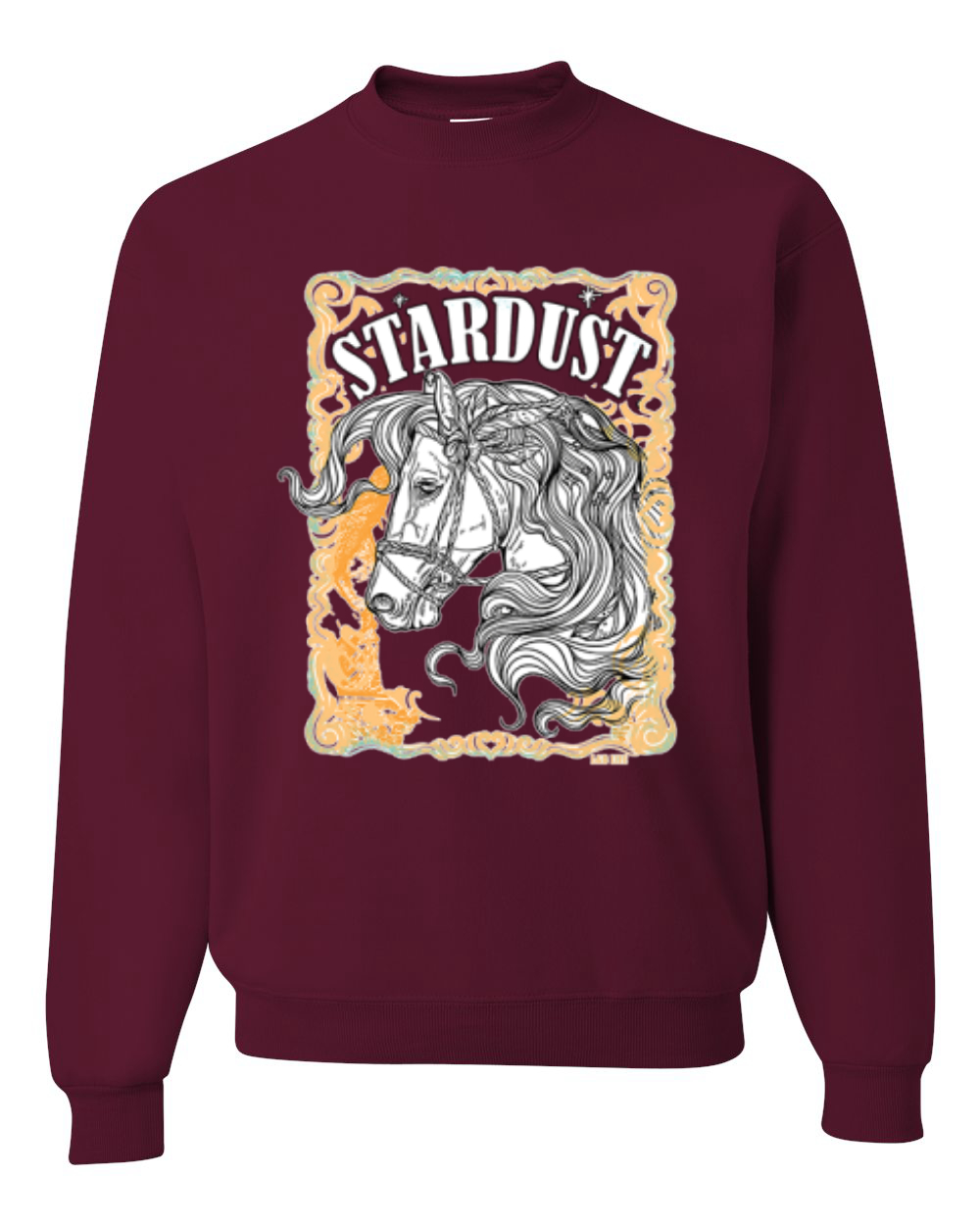 Sudadera Cuello Redondo Star Dust Horse Negra y Amarilla Envejecida Vintage Unisex - Imagen 10 de 21