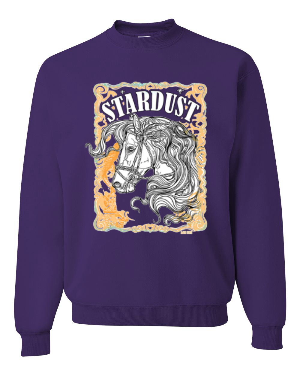 Sudadera Cuello Redondo Star Dust Horse Negra y Amarilla Envejecida Vintage Unisex - Imagen 12 de 21