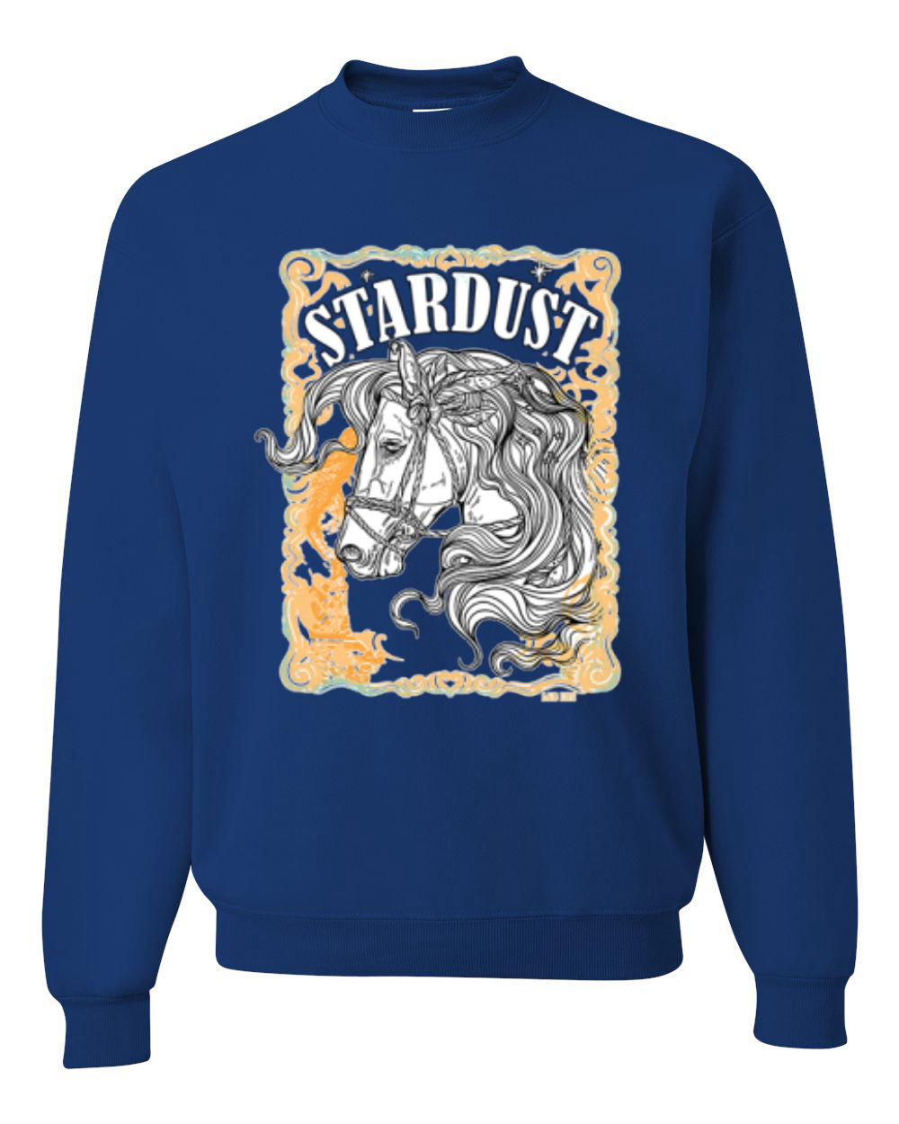 Sudadera Cuello Redondo Star Dust Horse Negra y Amarilla Envejecida Vintage Unisex - Imagen 14 de 21