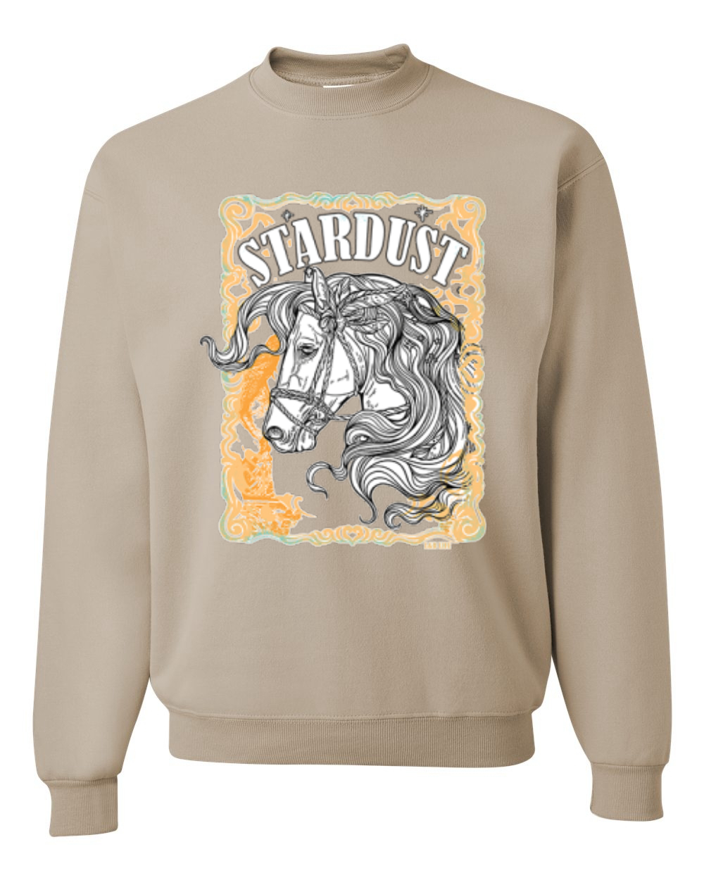 Sudadera Cuello Redondo Star Dust Horse Negra y Amarilla Envejecida Vintage Unisex - Imagen 20 de 21